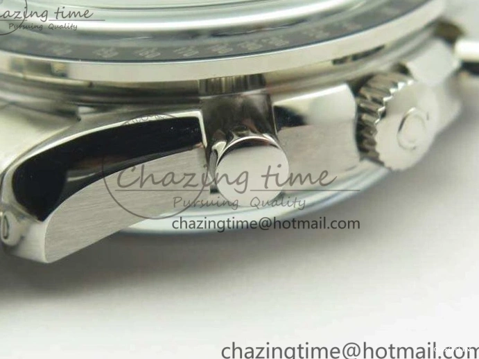 0317 TechFriendly SpeedMaster MoonWatch SS OMF 1:1 Best Edition Black Red Dial On SS Bracelet A9300 V 8092